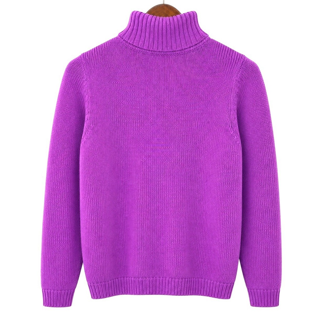Lauren Ralph Lauren 90s Turtleneck Cotton Sweater Womens M Purple Knit Monogram - Picture 3 of 7